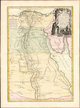 1762 Bonne Map of Egypt and the Sinai