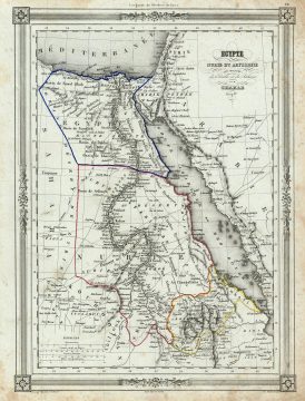 1852 Charle Map of Egypt, Nubia, Abyssinia, with parts of Arabia and the Sahara