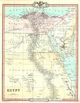 1853 Cruchley Map of Egypt