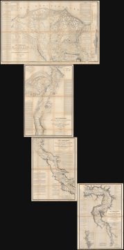 1854-1866 Linant de Bellefonds Set of Maps of the Nile River Valley and the Suez Canal