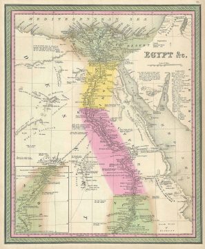 1849 Mitchell Map of Egypt, Africa
