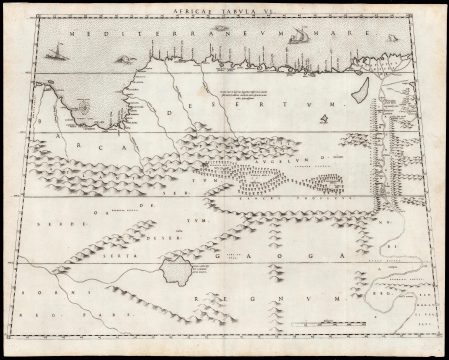 1588 Livio and Giulio Sanuto Map of Egypt, Libya and the Lower Nile