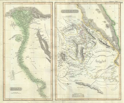 1817 Thomson Map of Egypt and Abyssinia (Ethiopia)