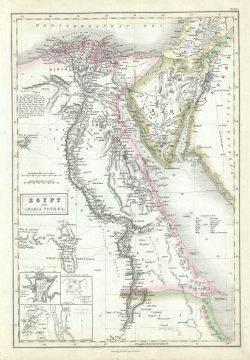 1851 Black Map of Egypt and the Sinai