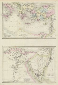 1851 Black Map of Egypt, Arabia and Asia Minor