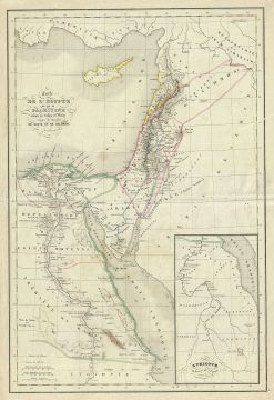 1850 Delamarche Map of Egypt and Palestine or Holy Land under Solomon