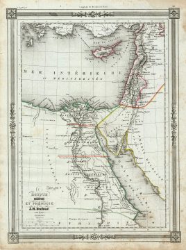 1852 Dufour Map of Egypt and Palestine