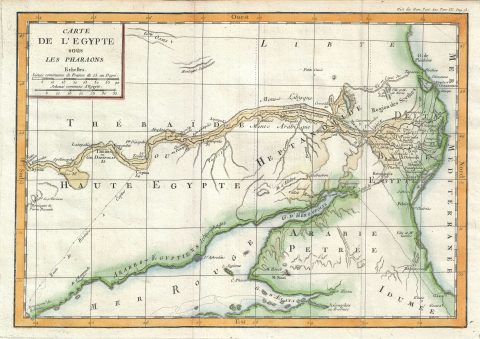 1770 Delisle de Sales Map of Egypt under the Pharaohs