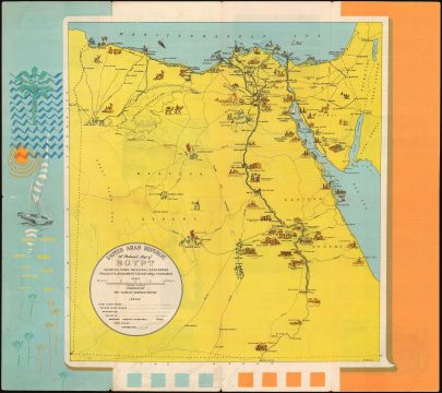 1959 Kaniel Pictorial Tourist Map of Egypt