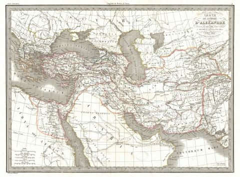 1832 Lapie Map of the Empire of Alexander the Great and Persia