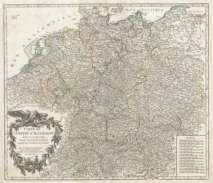 1756 Vaugondy Map of the German Empire