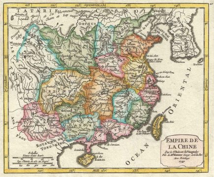 1749 Vaugondy Map of  China and Korea