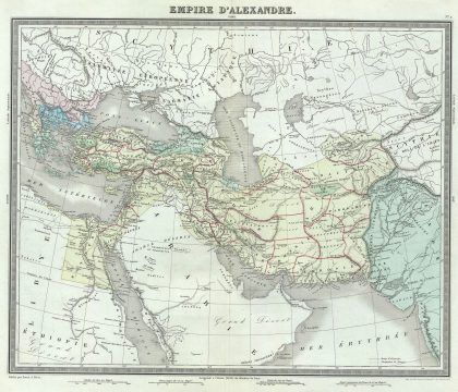 1874 Tardieu Map of Asia Minor and Arabia (The Empire of Alexander the Great)
