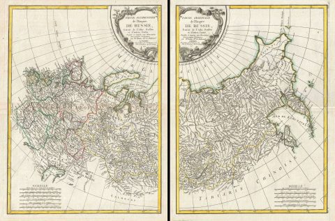 1771 Bonne Map of Russia (set of 2 maps)