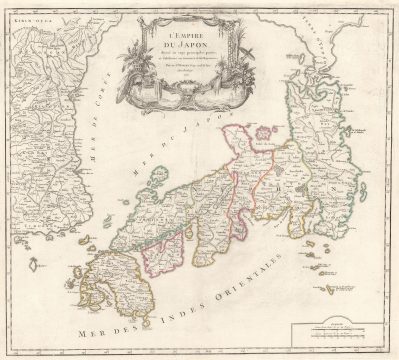 1757 Vaugondy Map of Japan and Korea