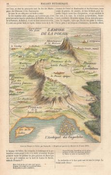 1859 Fontanelle Fantasy Map of the Empire of Poetry