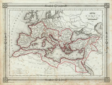 1852 Dufour Map of the Roman Empire