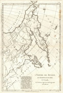 1780 Bellin Map of Eastern Russia, Tartary, and the Bering Strait
