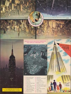 1958 Empire State Building Observatory View of Manhattan