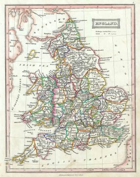 1845 Ewing Map of England
