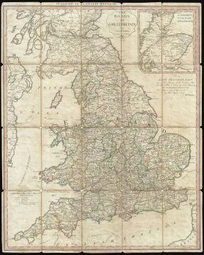 1790 Faden Map of the Roads of Great Britain or England