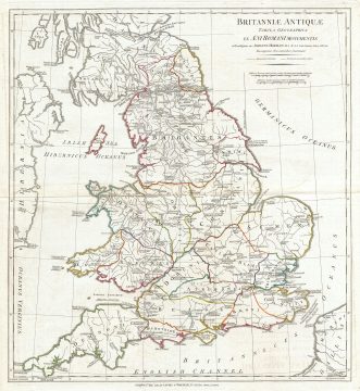 1794 Anville Map of England in ancient Roman times.