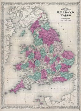 1867 Johnson Map of England and Wales