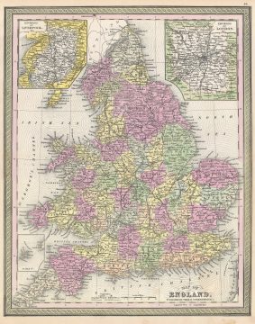 1854 Mitchell Map of England