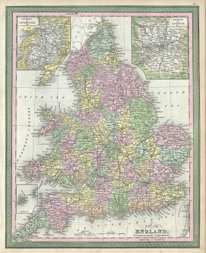 1854 Mitchell Map of England
