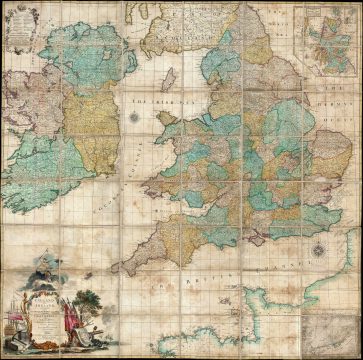 1760 Jeffreys and Seale Map of England and Ireland (folding wall map)