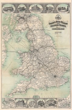 1911 McCorquodale Railroad Map of England and Wales