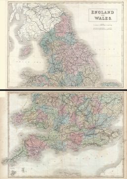 1851 Black Map of England and Wales