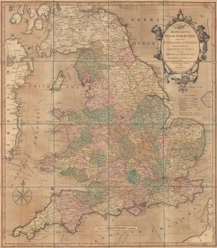 1800 Bowles and Carven Map Folding Road Map of England and Wales