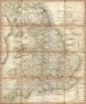 1796 Cary Folding Case Map of England & Wales