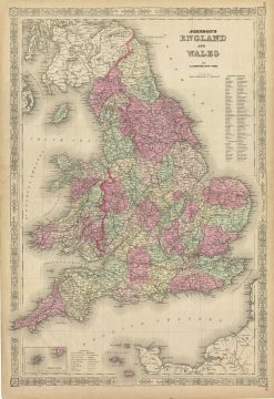 1868 Johnson Map of England and Wales