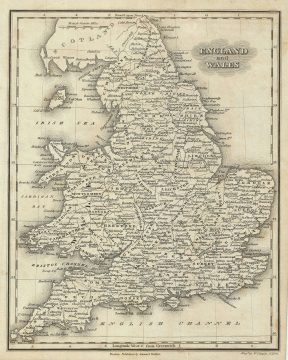 1828 Malte-Brun Map of England and Wales