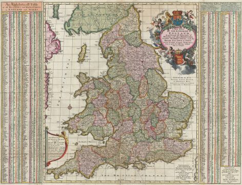 1695 Visscher and Overton Map of England and Wales