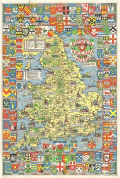 1963 Bullock Pictorial Historical Map of England and Wales