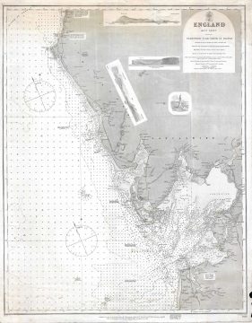 1873 Admiralty Nautical Chart of Maritime Map of the West Coast of England