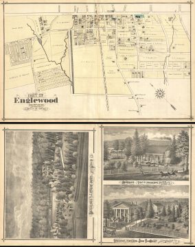 1876 Walker Map of Southwestern Englewood, New Jersey