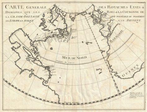 1724 Rapin de Thoyras Map of English Dominions in America and Europe