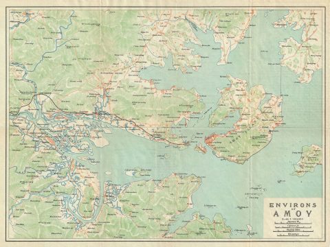 1924 Imperial Japanese Railway Map of Amoy or Xiamen and Environs, China