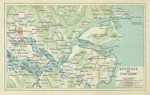 1924 Imperial Japanese Railway Map of Foochow or Fuzhou, and Environs, Fujian Province, China