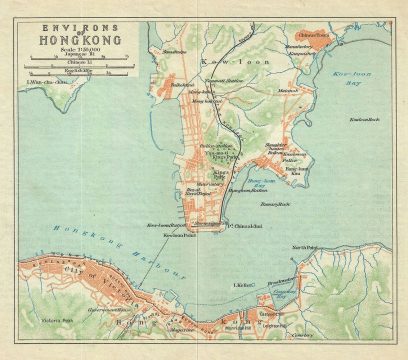 1924 Imperial Japanese Railway Map of Hong Kong and Environs
