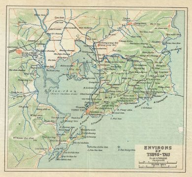 1924 Imperial Japanese Railway Map of Qingdao or Tsingtao, China