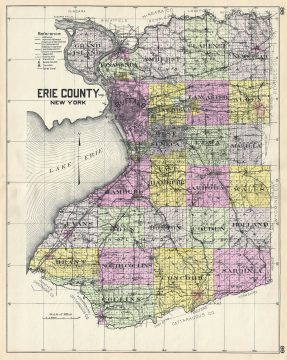 1912 Century Map of Erie County, New York
