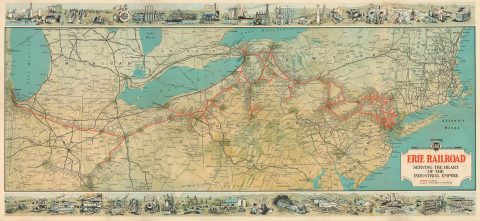 1930 Whitney-Graham Railroad Map of the Northeastern United States