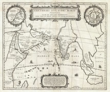 1658 Jansson Map of the Indian Ocean (Erythrean Sea) in Antiquity