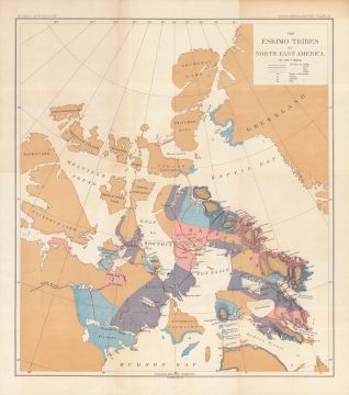 1885 Franz Boas Ethnographic Map of Arctic Indigenous Tribes