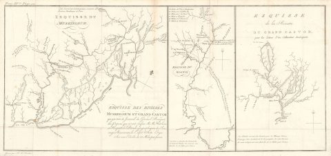 1787 Tardieu Map of the Ohio River, Muskingum River, Scioto River, and Beaver River